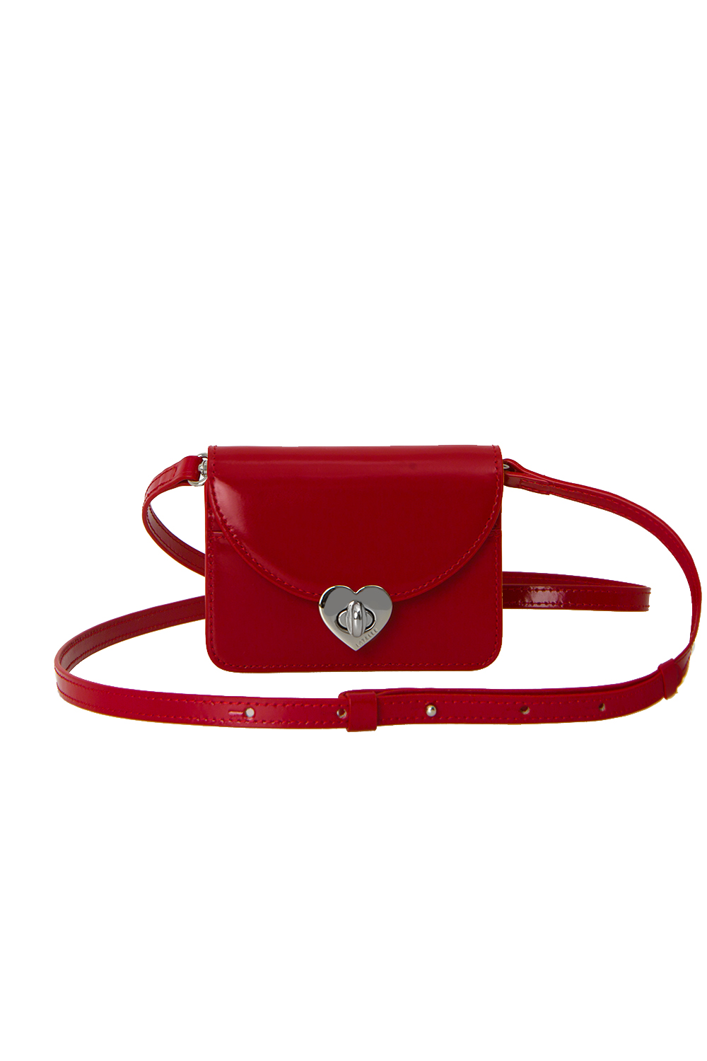 HEART CARD BAG / Cherry Red